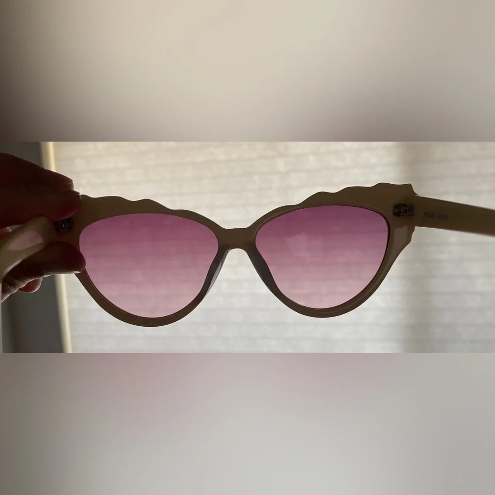 Preen by Thornton Bregazzi Phillipa Cat Eye Sunglasses Ivory Pink Lenses $380 - Picture 12 of 16